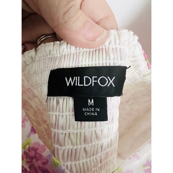 Wildfox Floral Ruffle Blouse M White Pink Romantic Cottagecore Top NWT - Picture 7 of 9
